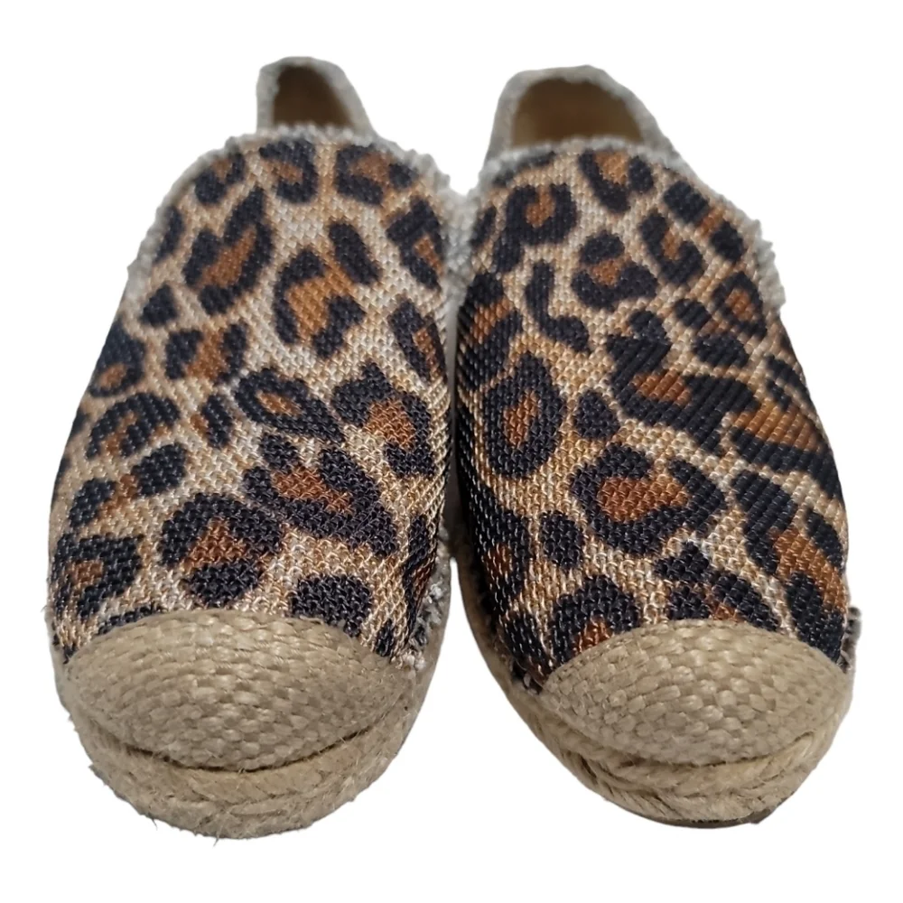 Stuart Weitzman Biarritz Espadrille Loafer Jaguar Animal Print 5.5 Women's